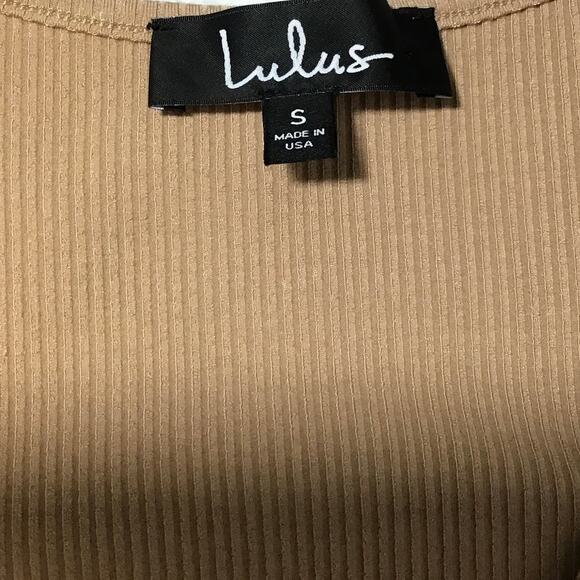 LULU'S SZ S Beige Casual Love Ribbed Surplice Neck Long Sleeve Bodysuit NEW b149 - Picture 6 of 8